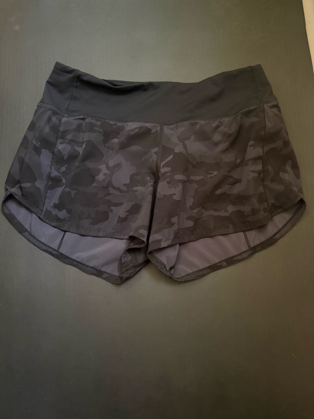 Lululemon Black Camo Athletic Shorts